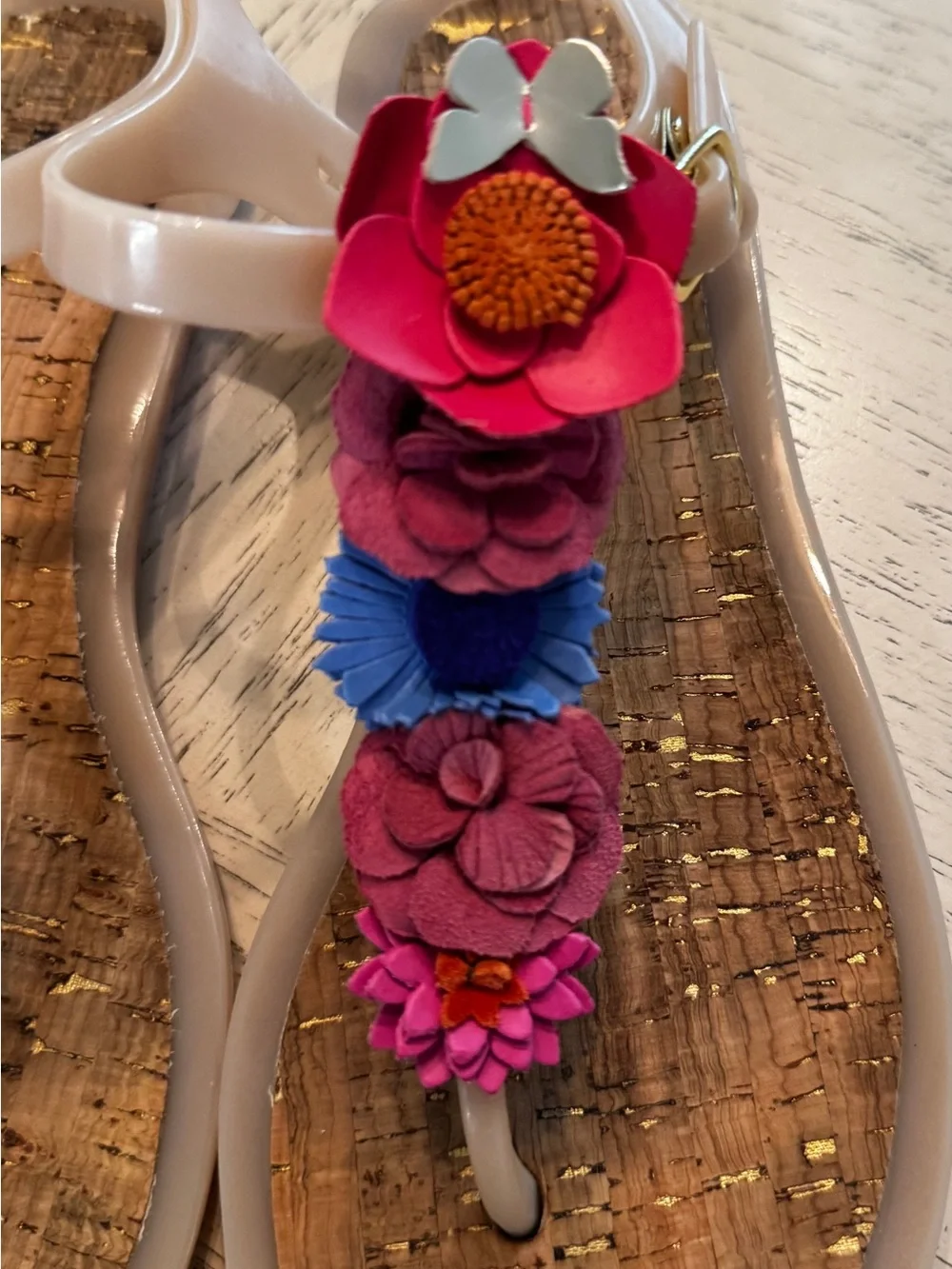 Kate Spade Fatema Floral Jelly Thong Sandals Floral Size 7